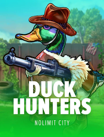 Portada de cazadores de patos con acción ligera y estilo arcade